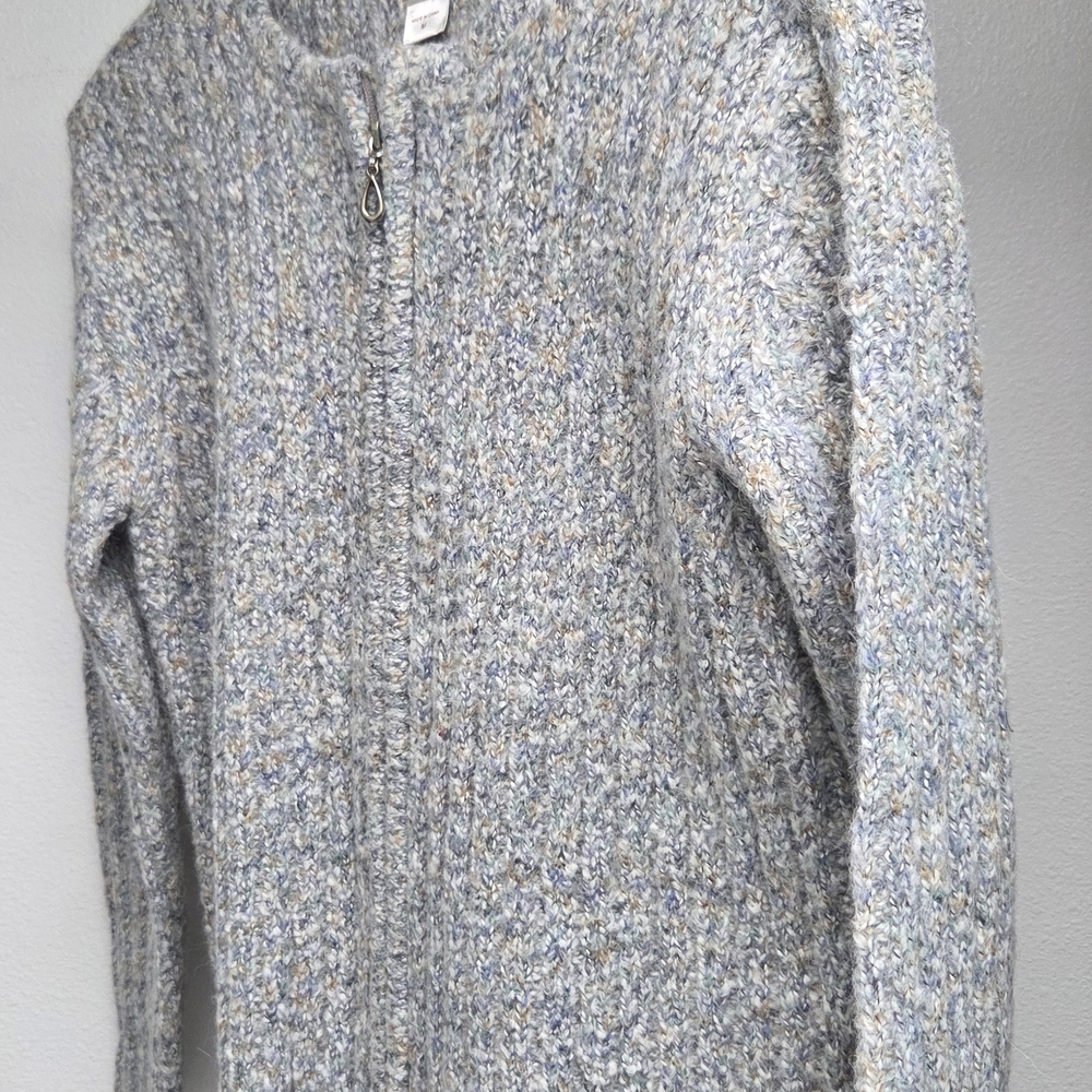 Women's Blue Tweed Sweater